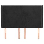 vidaXL Tête de lit avec oreilles Noir 147x23x118/128 cm Velours
