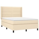 vidaXL Sommier à lattes de lit avec matelas Crème 140x190 cm Tissu