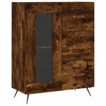 vidaXL Buffet haut Chêne fumé 69 5x34x180 cm Bois d'ingénierie