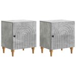 vidaXL Cabinet de chevet 2 pc Gris béton 43 x 34 5 x 50 cm