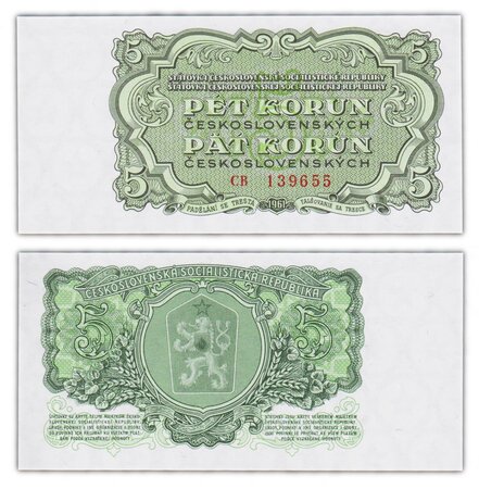 Billet de collection 5 korun 1961 tchécoslovaquie - neuf - p82
