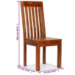 vidaXL Chaises à manger lot de 4 bois massif moderne