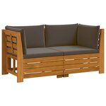 vidaXL Ensemble de canapés d'extérieur avec coussin 2 Pièce Marron