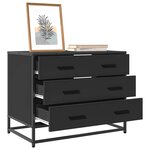 vidaXL Armoire à tiroirs noir 70x41x56 cm bois d'ingénierie