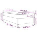 vidaXL Lit à ressorts avec matelas bleu  100 x 200 cm  velours côtelé