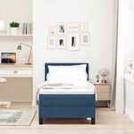 vidaXL Lit boxspring avec matelas avec matelas Bleu 80 x 200 cm tissu