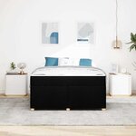 vidaXL Cadre de lit avec matelas Noir 160 x 200 cm tissu
