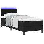 vidaXL Lit à ressorts avec matelas Noir 80 x 200 cm tissu