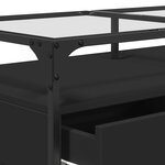 vidaXL Table basse avec dessus en verre noir 98 5x50x45 cm acier