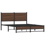 vidaXL Cadre de lit en métal sans matelas chêne marron 140x190 cm