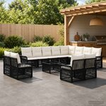 vidaXL Ensemble de canapé de jardin 13 pc Noir et blanc crème
