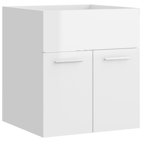vidaXL Armoire d'évier Blanc brillant 41x38 5x46 cm Bois d’ingénierie
