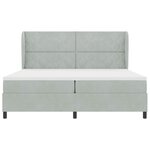 vidaXL Lit à ressorts avec matelas Gris clair 200 x 200 cm Velours