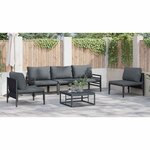 vidaXL Ensemble de canapé de jardin 6 Pièces Anthracite Acier