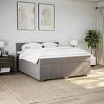 vidaXL Sommier à lattes de lit avec matelas Taupe 180x200 cm Tissu