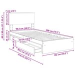 vidaXL Lit de Rangement Chêne fumé 100 x 200 cm Bois d'ingénierie