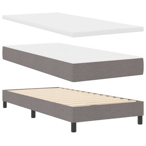 vidaXL Lit boxspring avec matelas avec matelas Taupe 90 x 190 cm tissu