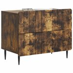 vidaXL Cabinet de chevet avec tiroir Chêne fumé 62 x 34 5 x 49 5 cm