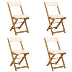 vidaXL Chaises de bistrot d'extérieur 4 Pièces Crème blanc