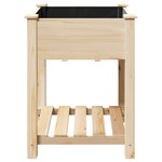Jardinière vidaXL avec étagère 60x60x76 cm en bois massif de pin