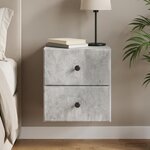 vidaXL Cabinet de chevet mural Gris béton 34 5 x 33 x 40 cm