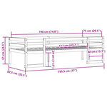 vidaXL Cadre de lit d'enfant marron cire 75x190 cm bois de pin massif