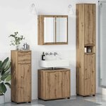 vidaXL Ensemble de mobilier de salle de bain 4 Pièces Chêne artisanal