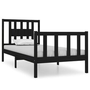 vidaXL Cadre de lit sans matelas noir bois massif