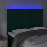vidaXL Tête de lit à LED Vert foncé 144x5x118/128 cm Velours