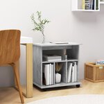 vidaXL Armoire à roulettes Gris béton 60x45x60 cm Bois d’ingénierie