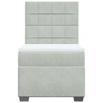 vidaXL Sommier à lattes de lit et matelas Gris clair 80x200 cm Velours