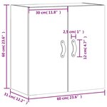 vidaXL Armoire murale gris béton 60x31x60 cm bois d'ingénierie