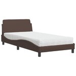 vidaXL Lit avec matelas marron 100x200 cm similicuir