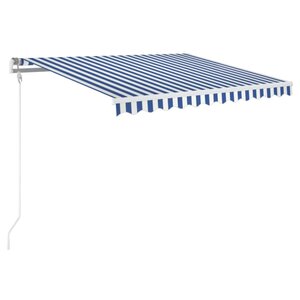 vidaXL Auvent rétractable automatique 350x250 cm Bleu et blanc