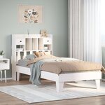 vidaXL Cadre de lit sans matelas blanc 90x200 cm bois de pin massif