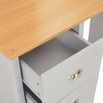 vidaXL Coiffeuse avec miroir et tabouret Gris 104x45x131 cm