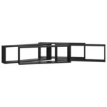 vidaXL Étagères cube murales 4 Pièces Noir 80x15x26 5cm bois d'ingénierie