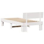 vidaXL Cadre de lit avec tête de lit Blanc 90 x 190 cm Pin massif