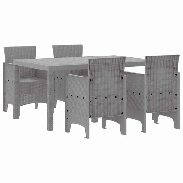 vidaXL Ensemble de salle à manger pour jardin 5 Pièces Gris clair