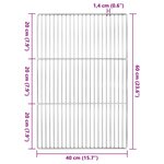 vidaXL Grille de barbecue Argent 60 x 40 cm Acier inoxydable