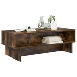 vidaXL Table basse Chêne fumé 100 x 46 x 35 cm Bois d'ingénierie