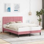 vidaXL Cadre de lit avec tête de lit Rose 120 x 190 cm Velours