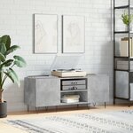 vidaXL Armoire à disques gris béton 121x38x48 cm bois d'ingénierie