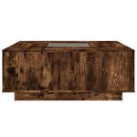 vidaXL Table basse avec LED infini chêne fumé 100x100x40 cm