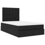 vidaXL Cadre de lit ottoman avec matelas noir 120x200cm tissu