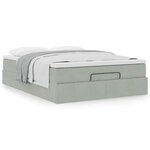 vidaXL Cadre de lit ottoman avec matelas gris clair 140x200 cm velours