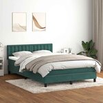 vidaXL Sommier à lattes de lit et matelas vert foncé 140x210cm velours
