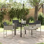 vidaXL Ensemble de salle à manger pour jardin 5 Pièces Gris clair