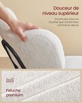 Chaises salle à manger lot de 2 tissu peluche dossier courbé chaises de cuisine rembourrées cader en acier modernes salon coiffeuse blanc 12_0004988