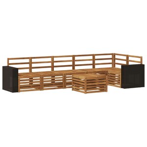 vidaXL Ensemble de canapé d'angle 7 Pièces Naturel Bois d'Acacia Massif